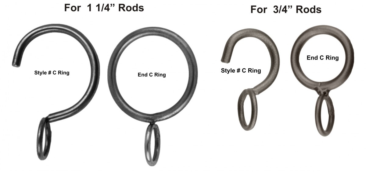 C Rings and End Rings 3/4" and 1 1/4" Rods